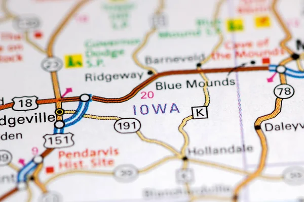 Iowa Wisconsin Eua Sobre Mapa — Fotografia de Stock