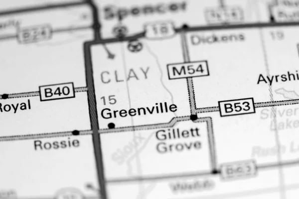 Greenville Iowa Eeuu Mapa — Foto de Stock