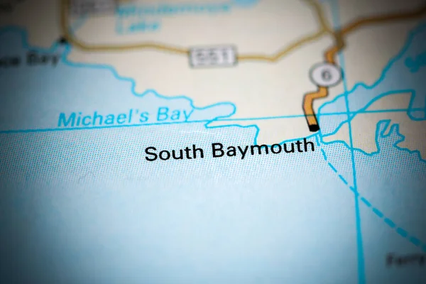 South Baymouth Canada Una Mappa — Foto Stock