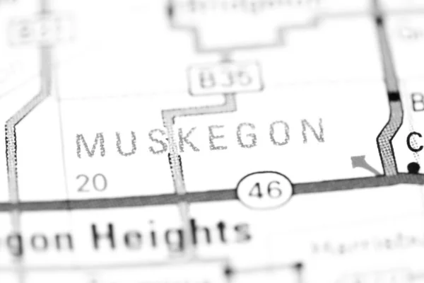 Muskegon 密歇根地图上的美国 — 图库照片