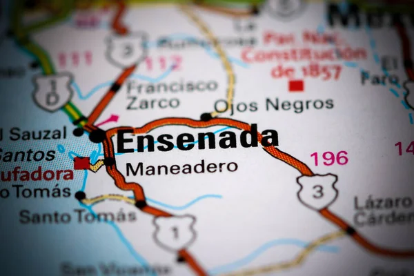 Ensenada México Sobre Mapa — Fotografia de Stock