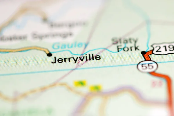 Jerryville Batı Virginia Abd Coğrafya Haritasında — Stok fotoğraf