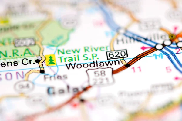 ウッドローン バージニア州 地理地図上のアメリカ — ストック写真