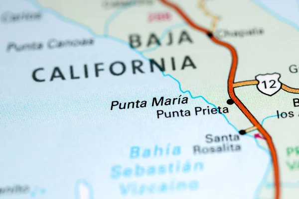 Punta Maria. Mexico on a map