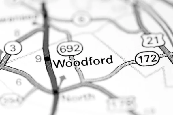 Woodford Augusta Eua Sobre Mapa — Fotografia de Stock