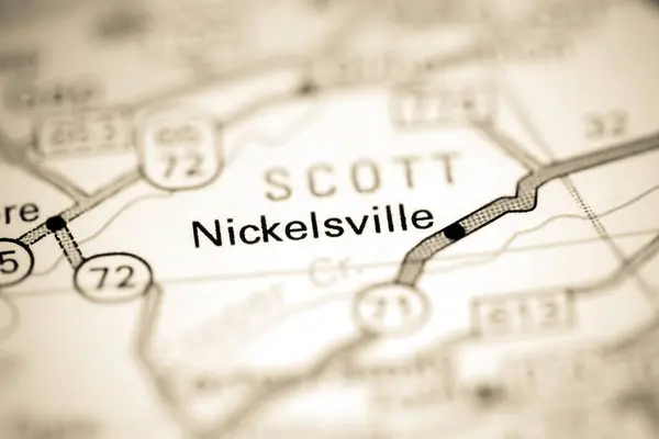 妮可斯维尔弗吉尼亚 地图上的美国 — 图库照片