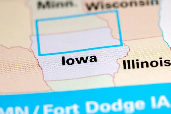 Iowa Stati Uniti Una Mappa — Foto Stock