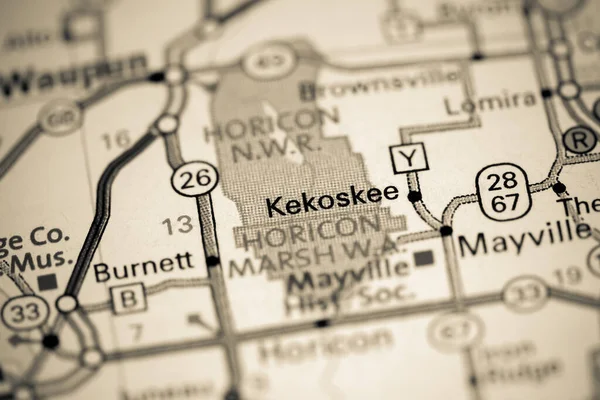 Kekoskee Wisconsin Abd Haritada — Stok fotoğraf