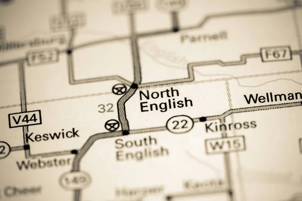 北英語 アイオワだ 地図上のアメリカ — ストック写真