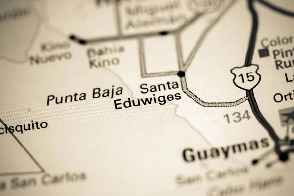 Santa Eduwiges. Mexico on a map