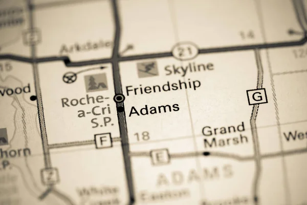 Adams Wisconsin Eeuu Mapa —  Fotos de Stock