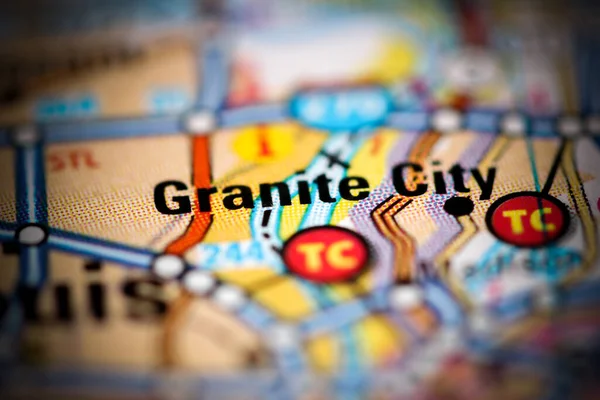 Granit Şehir Missouri Abd Coğrafya Haritasında — Stok fotoğraf
