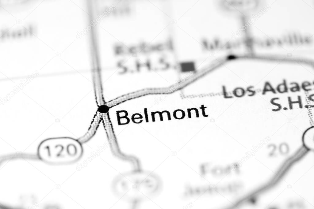 Belmont. Louisiana. USA on a map