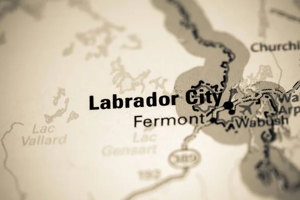 Labrador City. Canada on a map