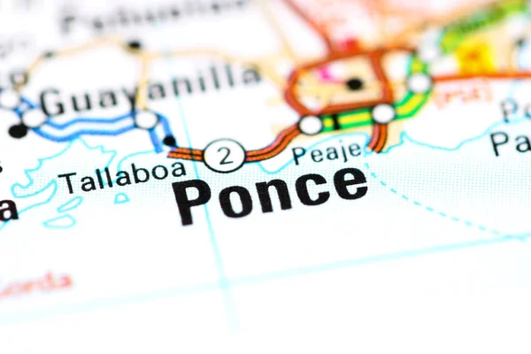 Ponce Puerto Rico Mapa — Foto de Stock
