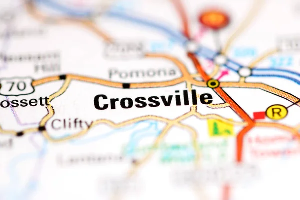 Crossville Tennessee Stati Uniti Una Mappa Geografica — Foto Stock