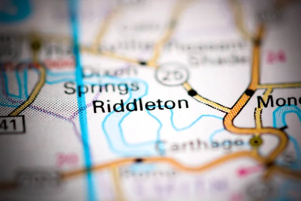 Riddleton 田纳西地图上的美国 — 图库照片