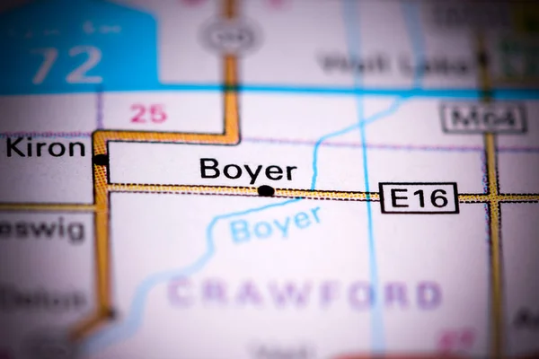 Boyer Iowa Eeuu Mapa — Foto de Stock