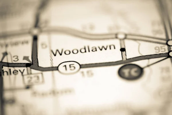 Woodlawn Illinois Abd Coğrafya Haritasında — Stok fotoğraf