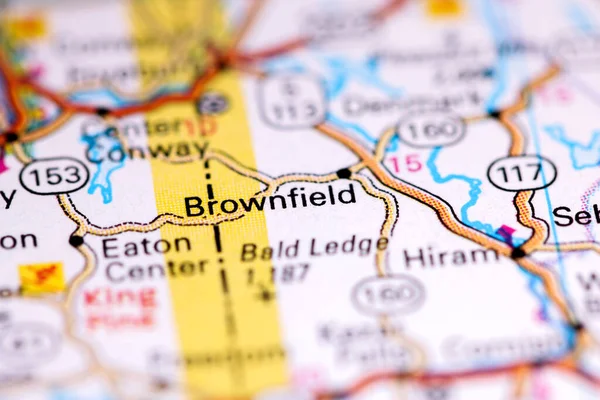 Brownfield Nel Maine Stati Uniti Una Mappa — Foto Stock