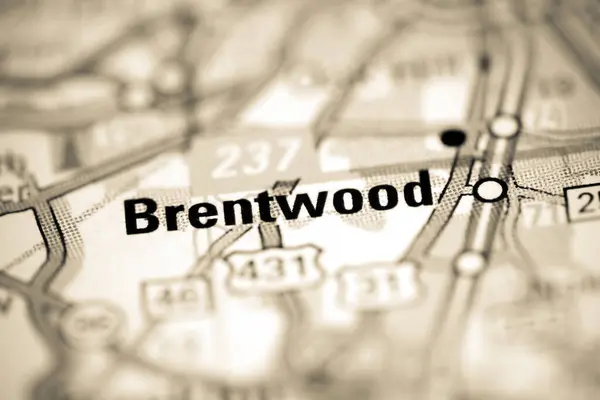 Brentwood Tennessee Eua Sobre Mapa Geografia — Fotografia de Stock