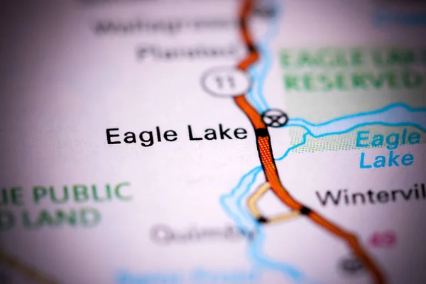 イーグル湖 メイン州 地図上のアメリカ — ストック写真