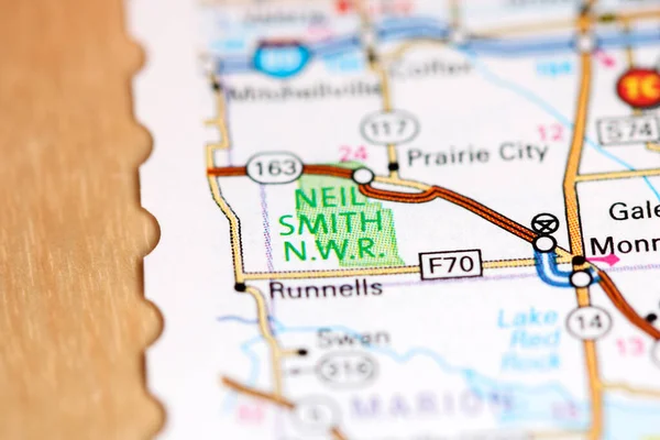 Neill Smith Nwr Iowa Usa Een Kaart — Stockfoto