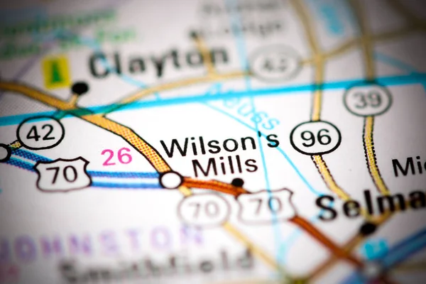 威尔逊磨坊 北卡罗莱纳州 地图上的美国 — 图库照片