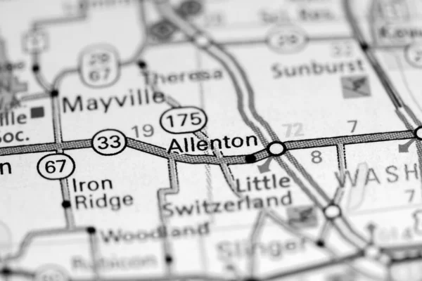 Allenton Wisconsin Usa Mapě — Stock fotografie