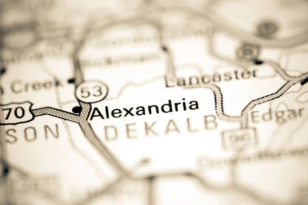 Alexandrië Een Tennessee Usa Een Aardrijkskundekaart — Stockfoto