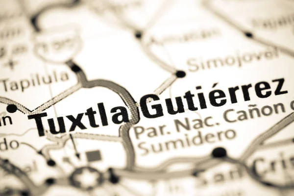 Tuxtla Gutierrez. Mexico on a map