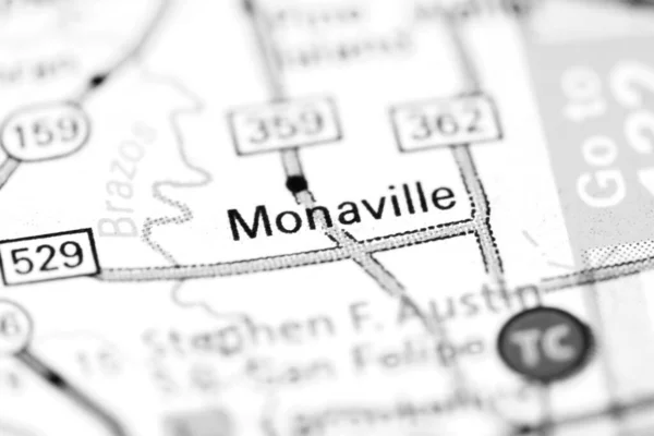 Μοναβίλ Τέξας Ηπα Ένα Χάρτη — Φωτογραφία Αρχείου