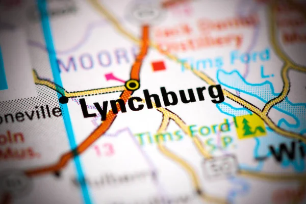 Lynchburg Tennessee Eeuu Mapa — Foto de Stock