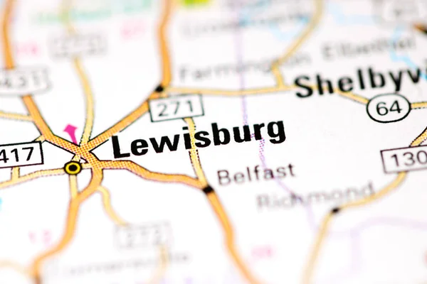 Lewisburg Een Tennessee Usa Een Kaart — Stockfoto