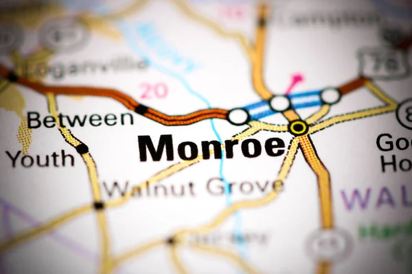 Met Monroe Georgië Usa Een Kaart — Stockfoto