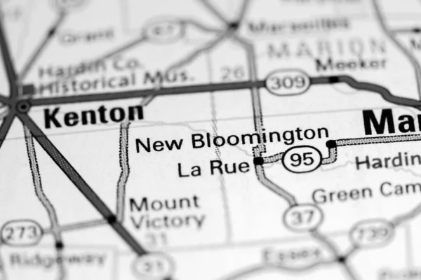 Bloomington Ohióban Usa Térképen — Stock Fotó
