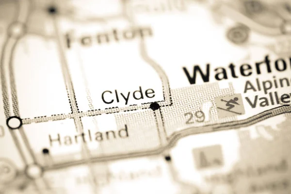 Clyde Michigan Eua Sobre Mapa — Fotografia de Stock