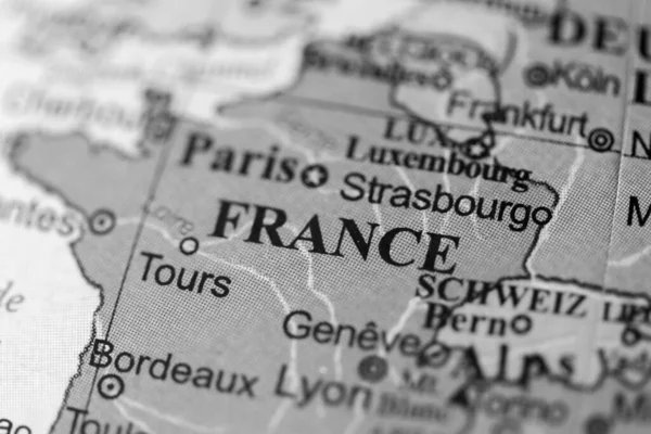 Francia Europa Una Carta Geografica — Foto Stock