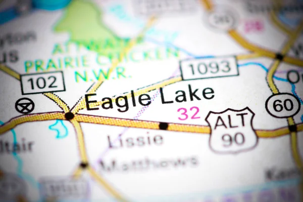 Λίμνη Ιγκλ Τέξας Ηπα Ένα Χάρτη — Φωτογραφία Αρχείου