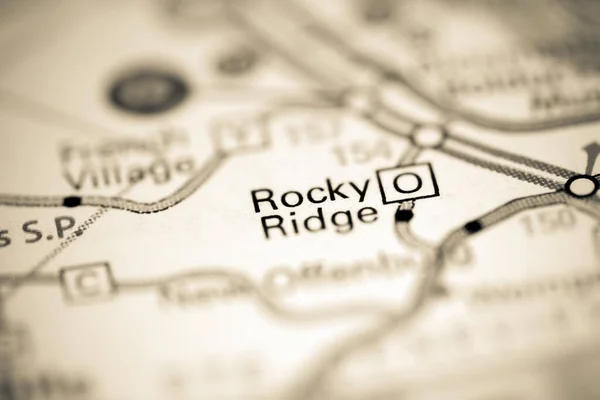 Rocky Ridge Missouri Usa Auf Einer Geografischen Karte — Stockfoto