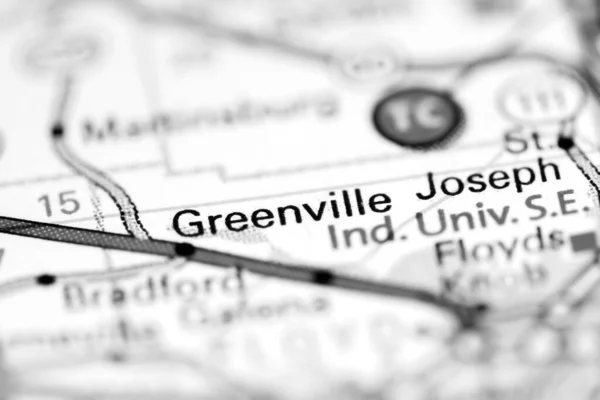 Greenville Indiana Eua Sobre Mapa Geografia — Fotografia de Stock