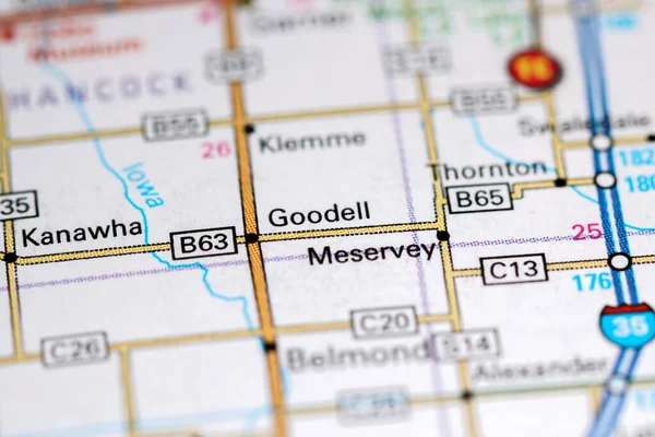 Goodell Iowa Eeuu Mapa — Foto de Stock