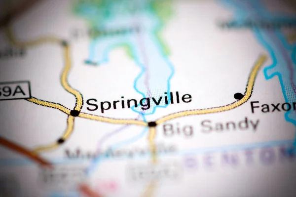 Springville Tennessee Usa Mapě Geografie — Stock fotografie