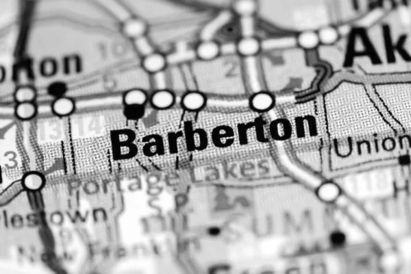 Barberton 俄亥俄地图上的美国 — 图库照片