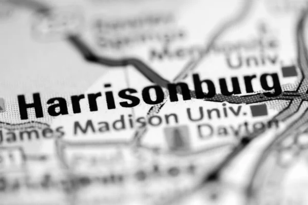 Harrisonburg Virginia Abd Coğrafya Haritasında — Stok fotoğraf