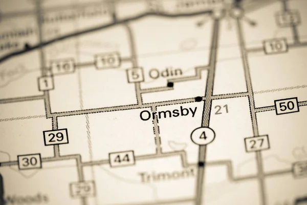 オームズビー ミネソタだ 地図上のアメリカ — ストック写真