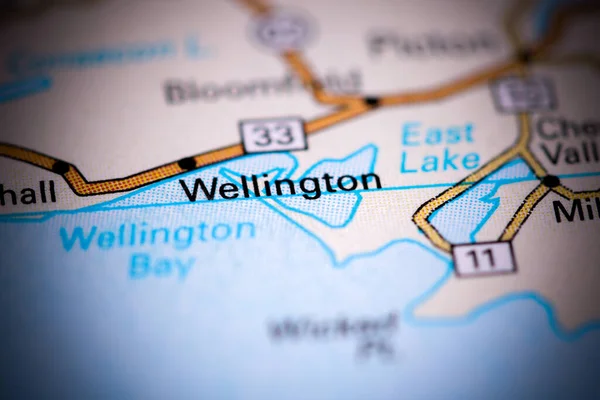 Wellington Canadá Sobre Mapa — Fotografia de Stock