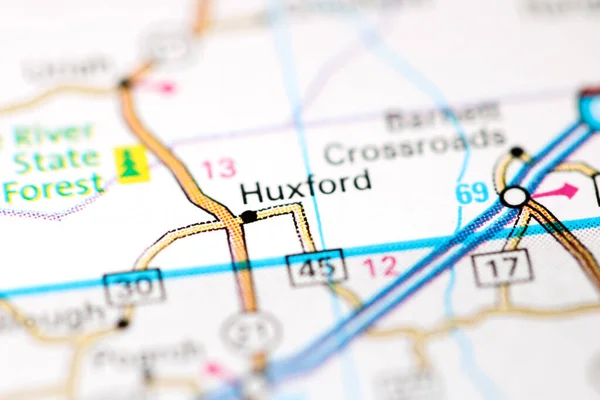 Huxford 阿拉巴马地图上的美国 — 图库照片