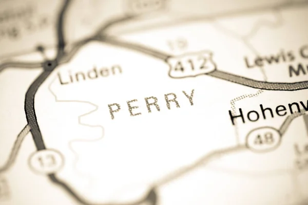 Perry Vagyok Tennessee Ben Usa Térképen — Stock Fotó