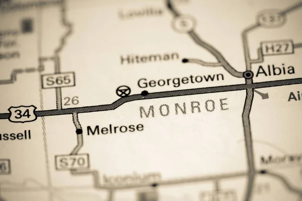 Monroe Iowa Usa Auf Einer Karte — Stockfoto
